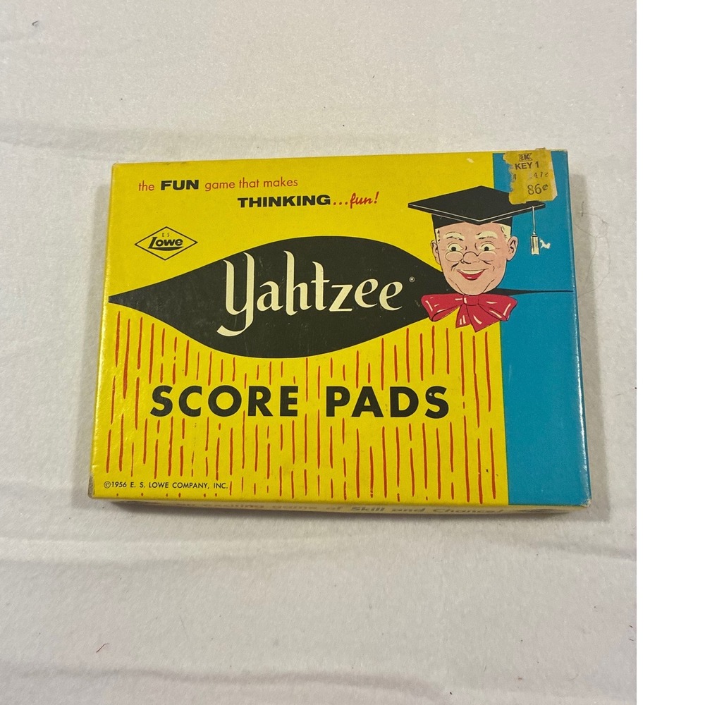 Vintage 1956 Yahtzee Score Pads E.S. Lowe No. 6/100 Replacement Game Cards Box